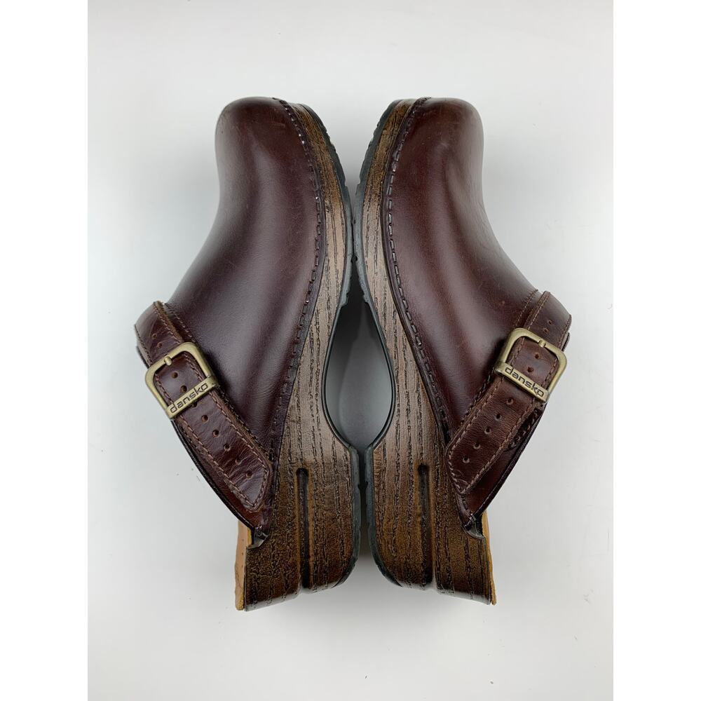 Dansko Ingrid Clogs Brown Leather Slip On Shoes Slingback Women's 40 US 9.5 10 - Picture 7 of 10